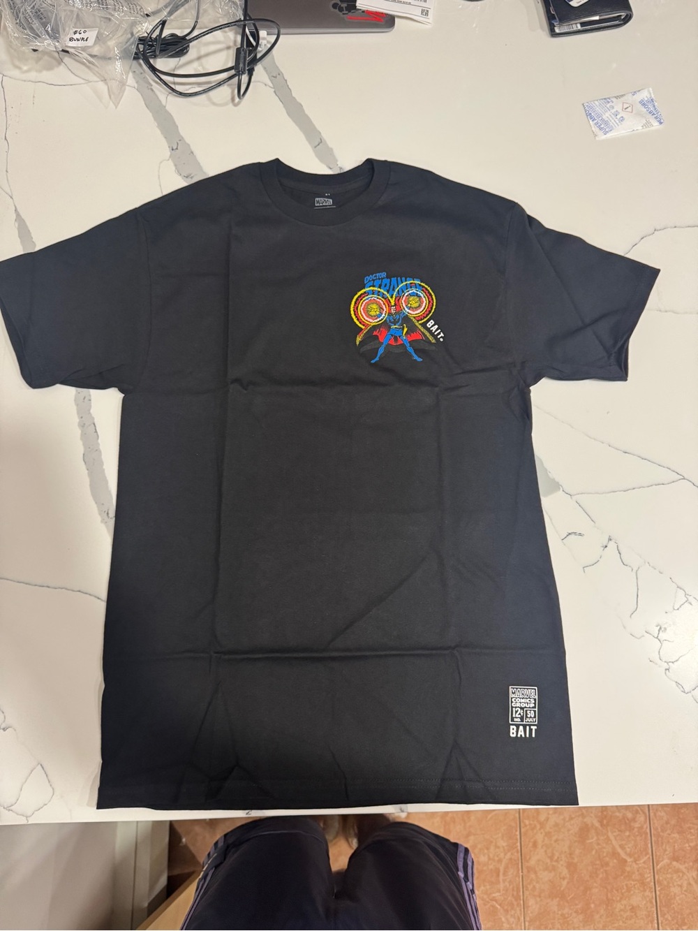 BAIT Black Short-Sleeve Graphic Tee with Colorful Target Art